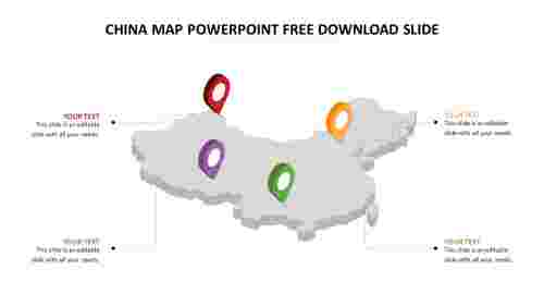 china map powerpoint free download slide